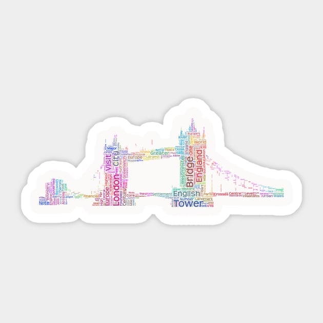 Tower Bridge Travel Text Word Cloud Sticker by Cubebox